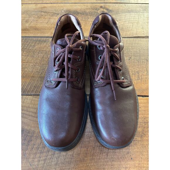 Mens Clarks Un Brawley Lace Oxford Shoes Brown Mahogany Leather 12M - Picture 12 of 13